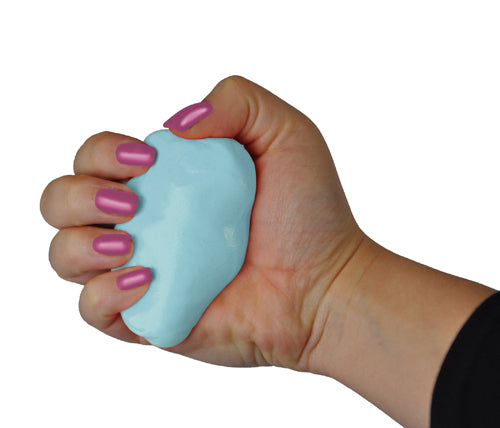 Squeeze 4 Strength 5 lb. Hand Therapy Putty Blue Firm held in hand for grip and finger strengthening exercises
