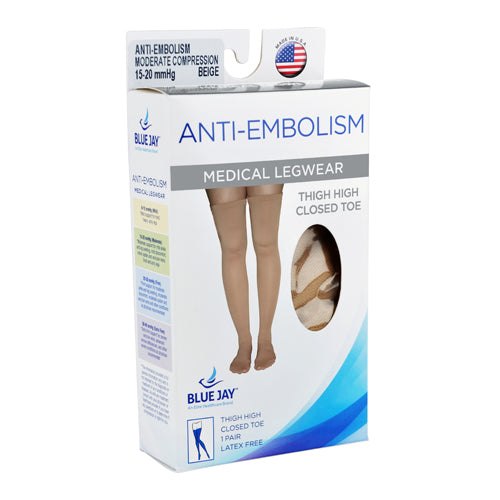 Anti-Embolism Stockings Medium 15-20mmHg Thigh Hi Closed Toe