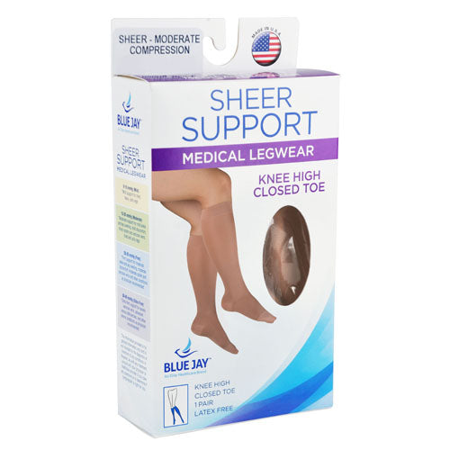Ladies' Sheer Mild Support Sm 15-20 mmHg Knee Highs Beige