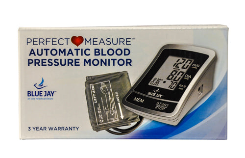 Full Automatic Blood Pressure w/4 AA Blue Jay Brand digital monitor with cuff and easy-to-read display.