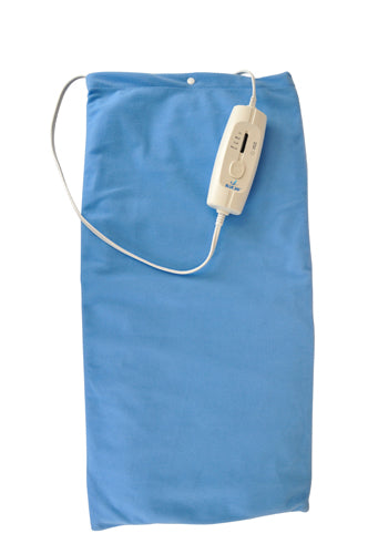 Heating Pad 12 x24 Moist/Dry with 4 position switch and auto-off, blue polyester cover and electronic controller.