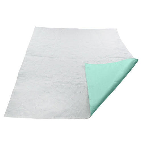 Reusable Absorbent Underpad 30 x 34 with non-slip, absorbent, machine washable, and leak-proof edges for bed protection.