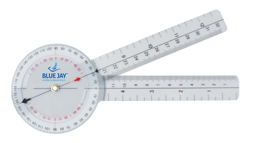 Take A Range Check Plastic 8 Goniometer 360 Deg with clear plastic and 3 calibrated scales for joint motion measurement.