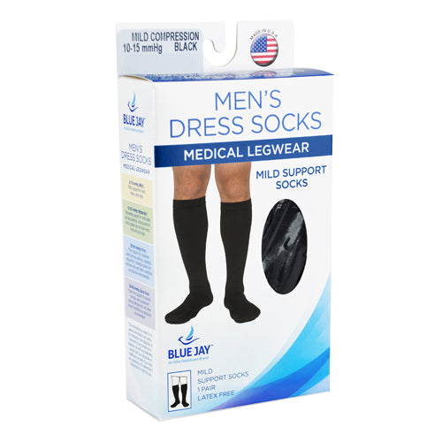 Men's Mild Support Socks 10-15mmHg Black Extra Large
