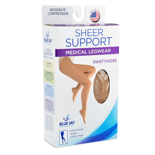 Ladies' Sheer Firm Spt Medium 20-30mmHg Panty Hose Beige
