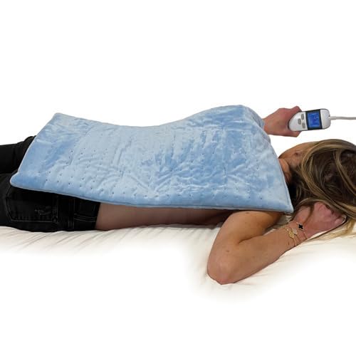 Heating Pad, 12"x24", Washable 6 Heat & 6 Timer Settings used on back with LCD digital controller display.