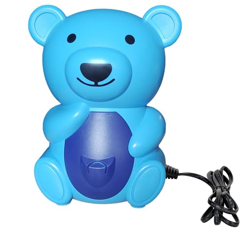 Take a Breath Mr. Blue Bear Nebulizer Machine for Children with blue bear design and breathing treatment compressor.